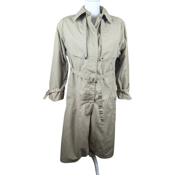 Vintage Brem Rainwear women's trench‎ coat khaki size 8 excellent condition - Picture 1 of 9